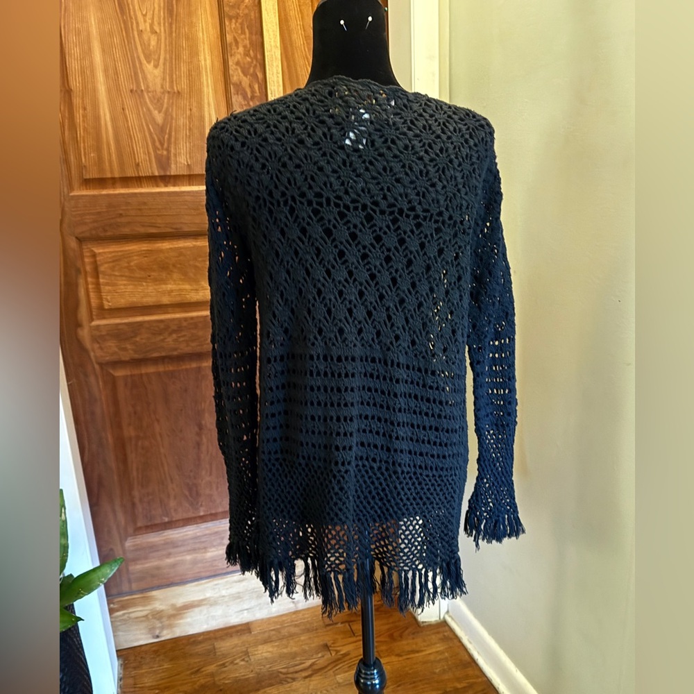 Tiara Black Open Knit Sweater